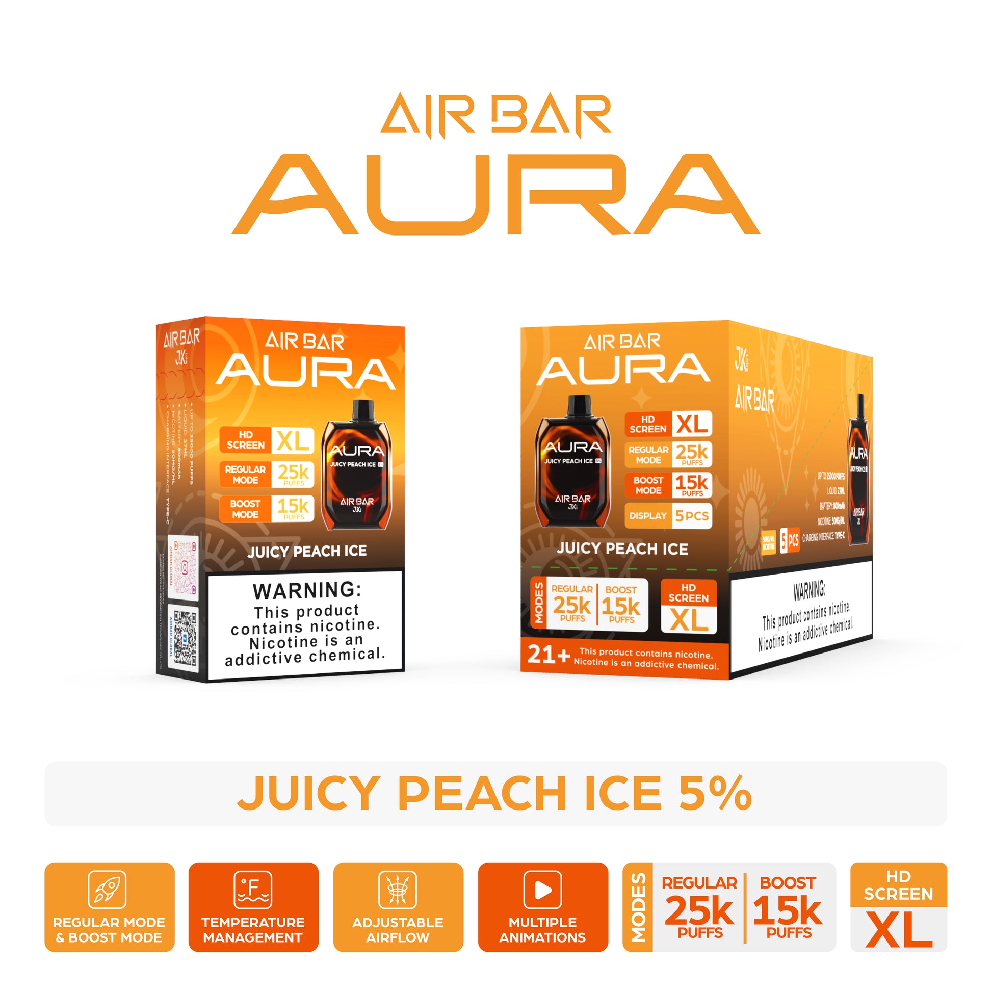 Air Bar Aura 25000 Puffs Disposable Vape Device