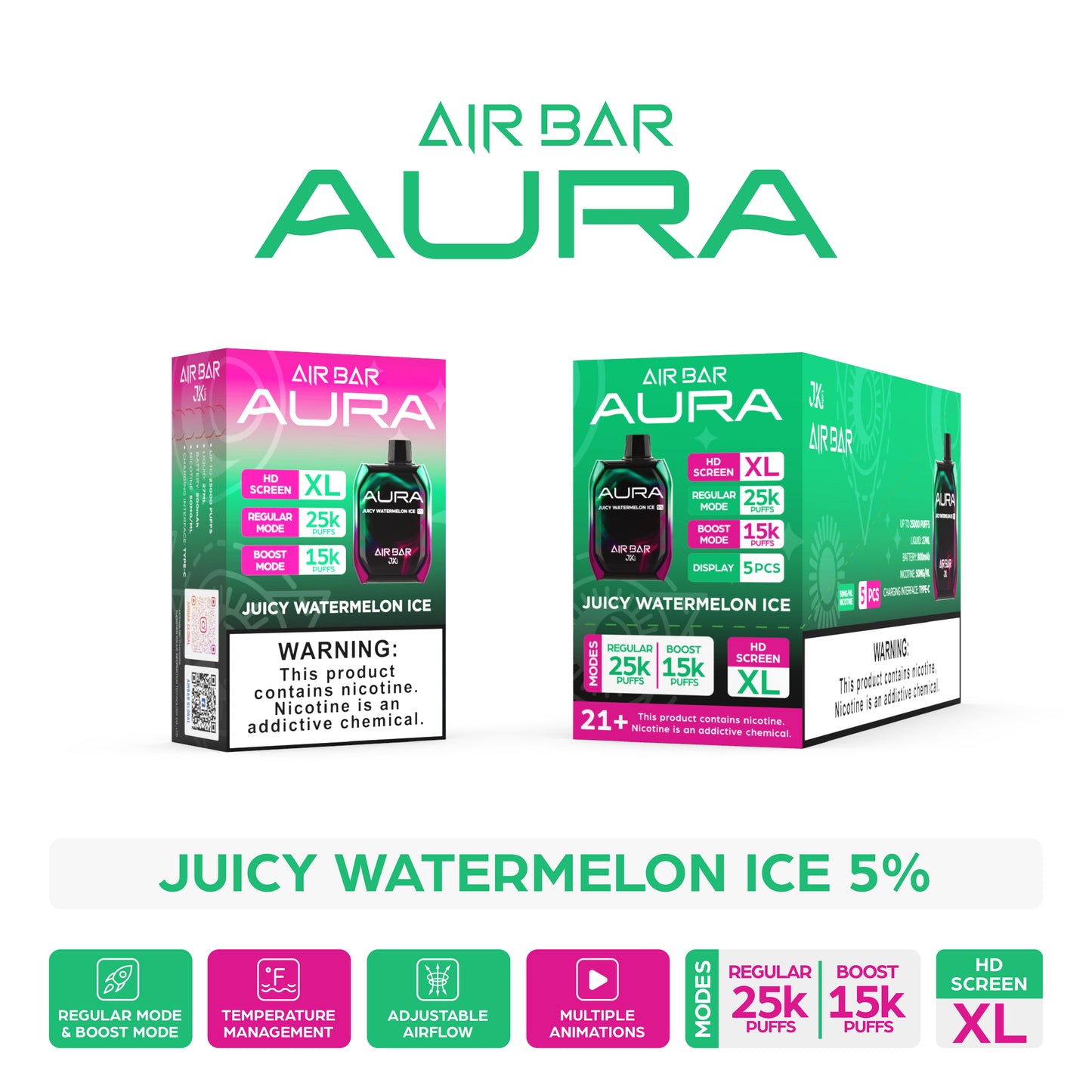 Air Bar Aura 25000 Puffs Disposable Vape Device