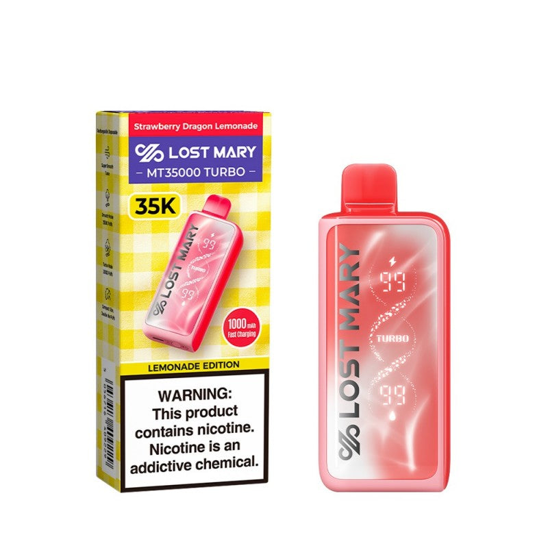 Lost Mary MT35000 Turbo Disposable Vape Device Strawberry Dragon Lemonade