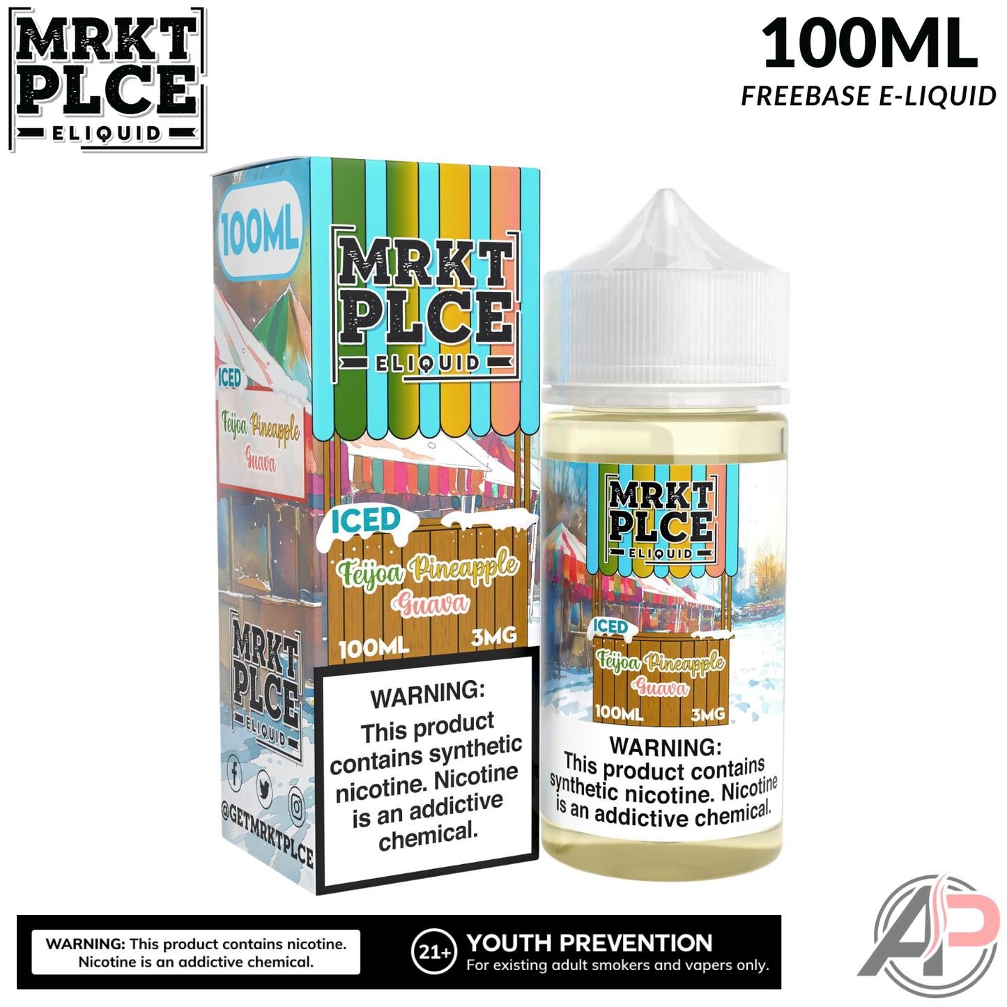 MRKT PLCE Iced Feijoa Pineapple Guava E-Liquid 100mL