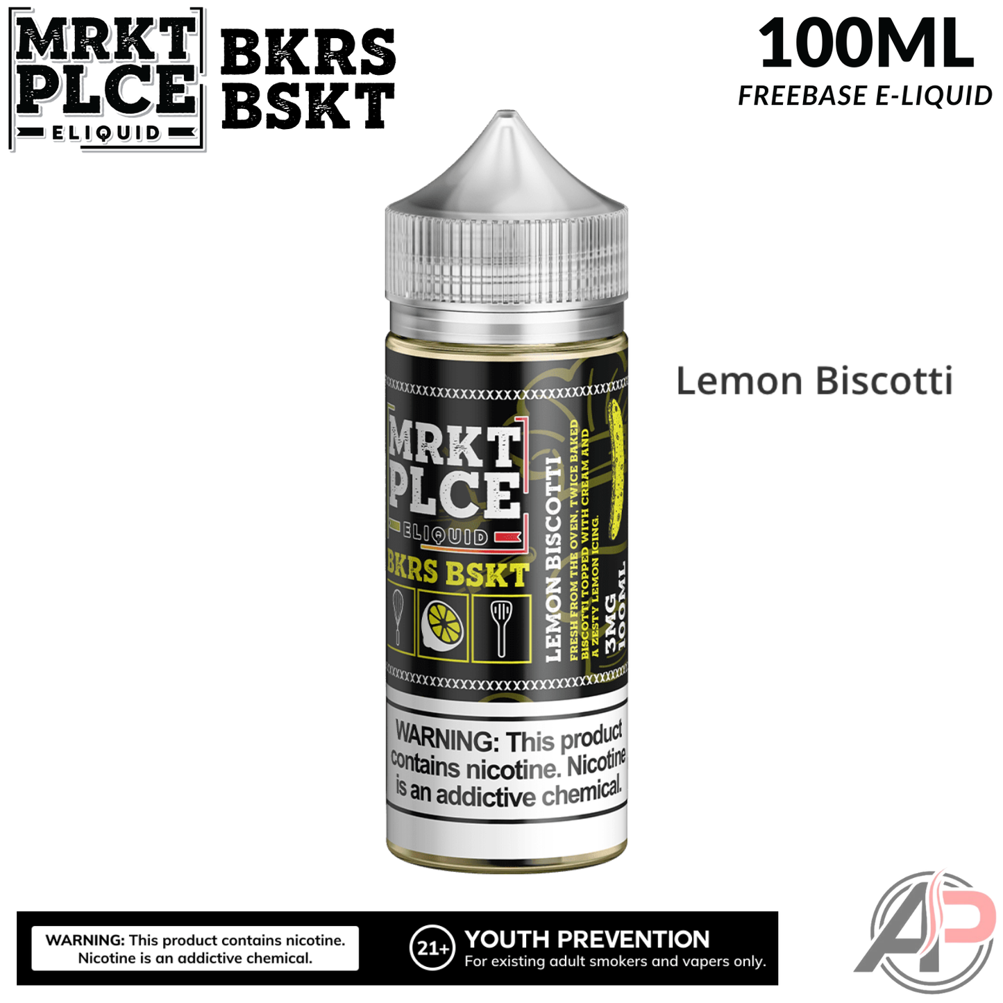 MRKT PLCE Lemon Biscotti BKRS BSKT E-Liquid 100mL