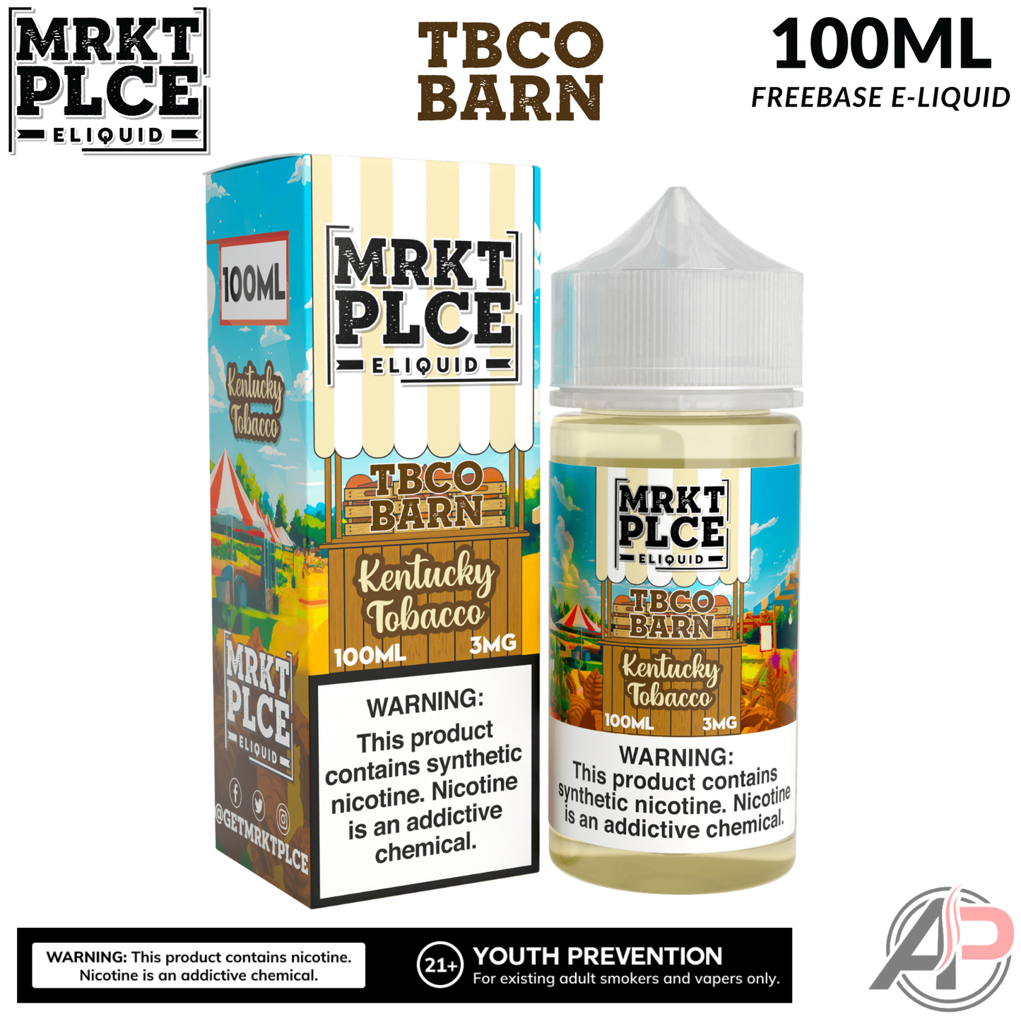 MRKT PLCE Kentucky Tobacco TBCO BARN E-Liquid 100mL