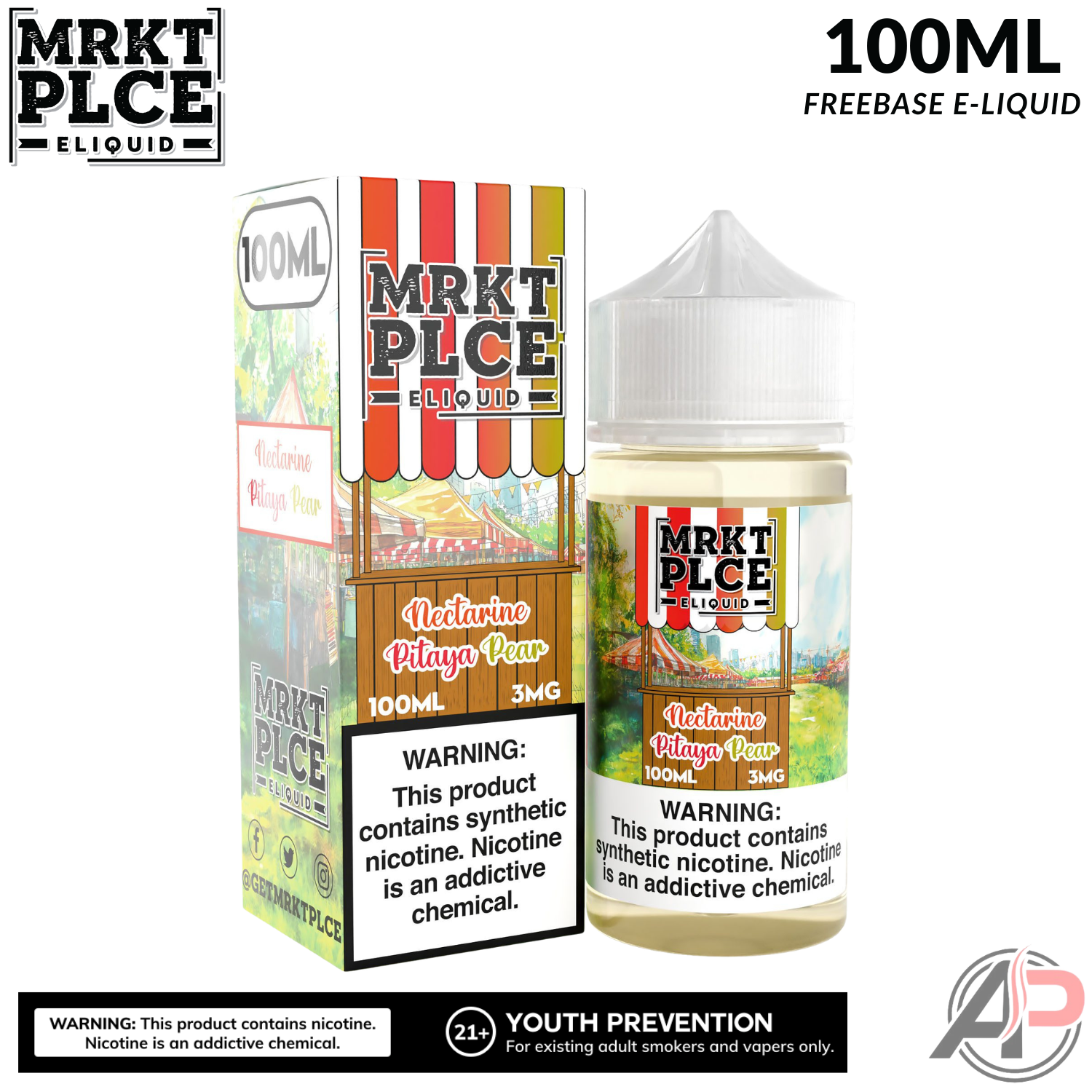 MRKT PLCE Nectarine Pitaya Pear E-Liquid 100mL