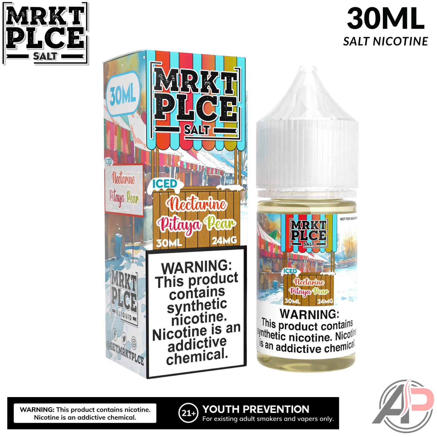 MRKT PLCE Iced Nectarine Pitaya Pear Salt Nicotine 30mL