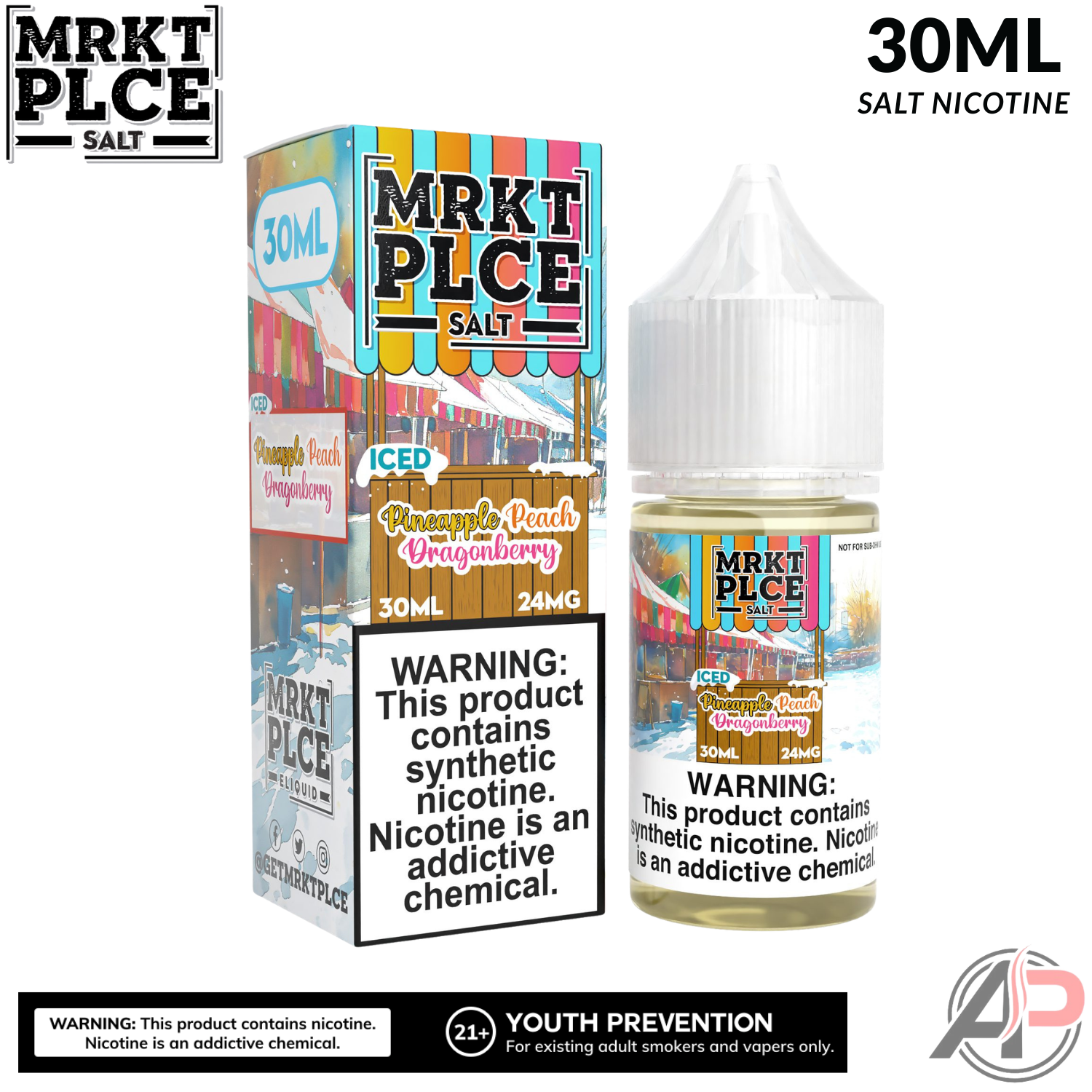 MRKT PLCE Iced Pineapple Peach Dragonberry Salt Nicotine 30mL