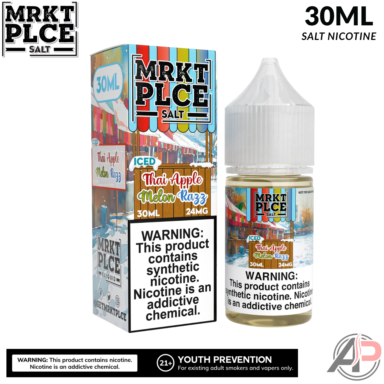 MRKT PLCE Iced Thai Apple Melon Razz Salt Nicotine 30mL