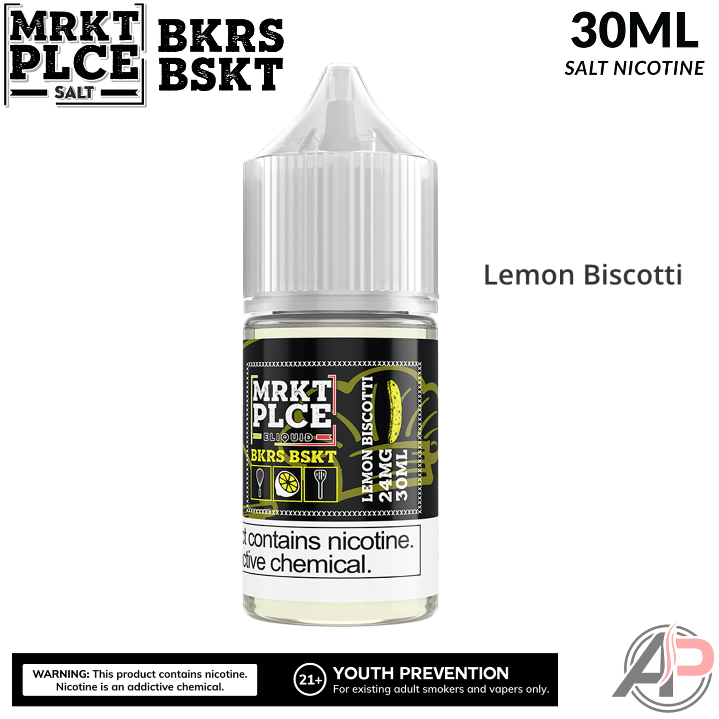 MRKT PLCE Lemon Biscotti BKRS BSKT Salt Nicotine 30mL