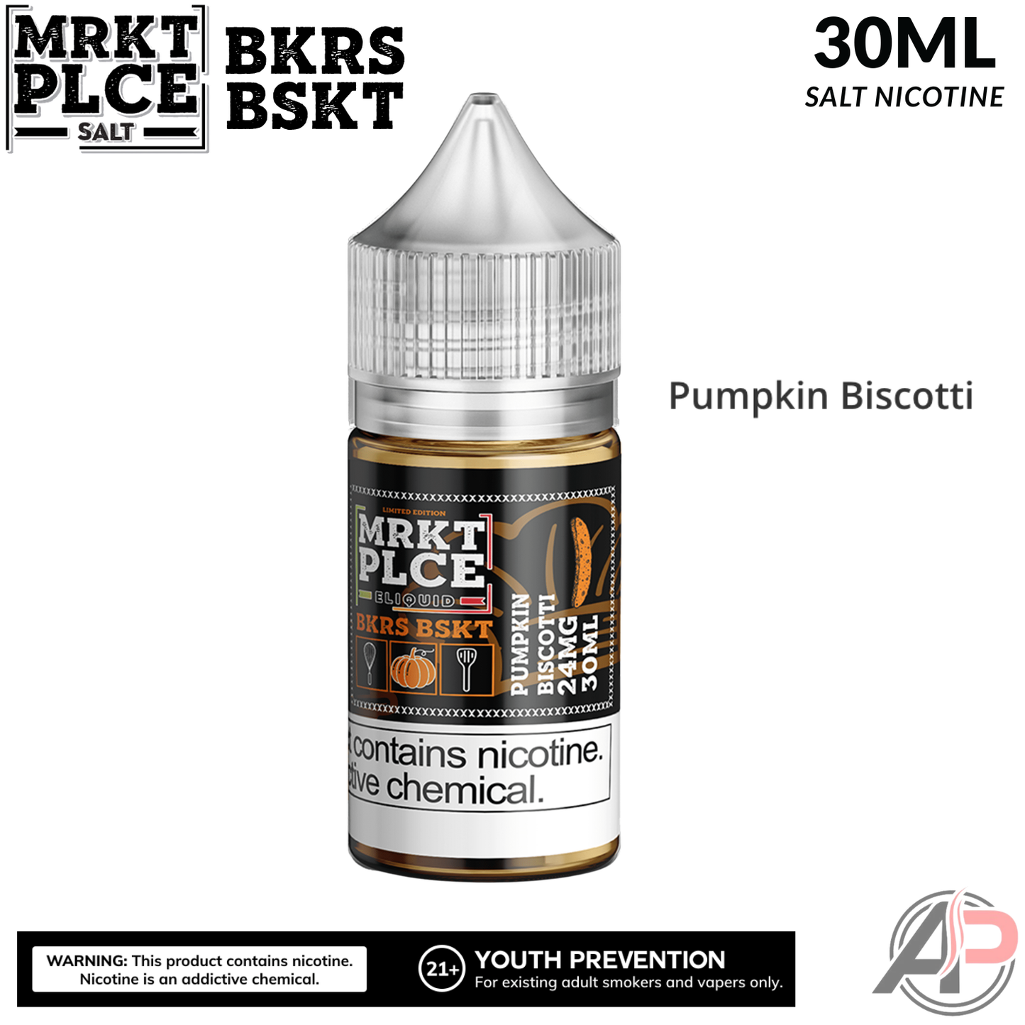 MRKT PLCE Pumpkin Biscotti BKRS BSKT Salt Nicotine 30mL
