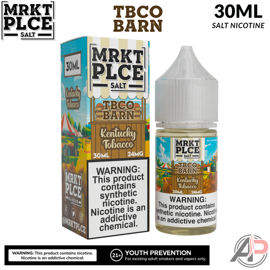 MRKT PLCE Kentucky Tobacco TBCO BARN Salt Nicotine 30mL