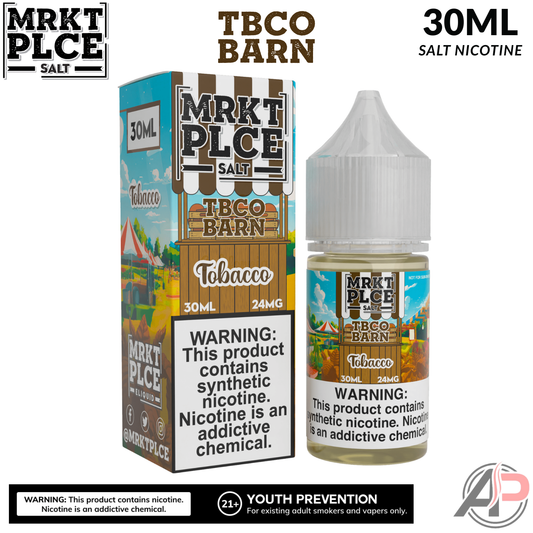 MRKT PLCE Tobacco TBCO BARN Salt Nicotine 30mL