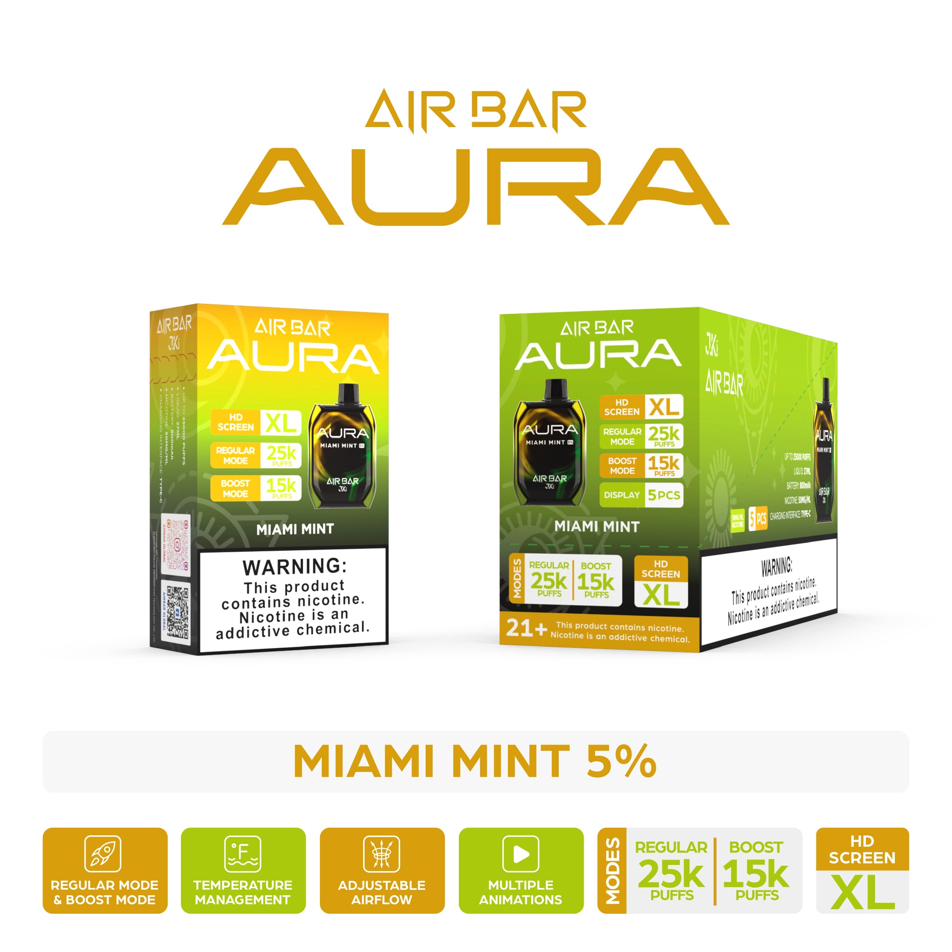 Air Bar Aura 25000 Puffs Disposable Vape Device