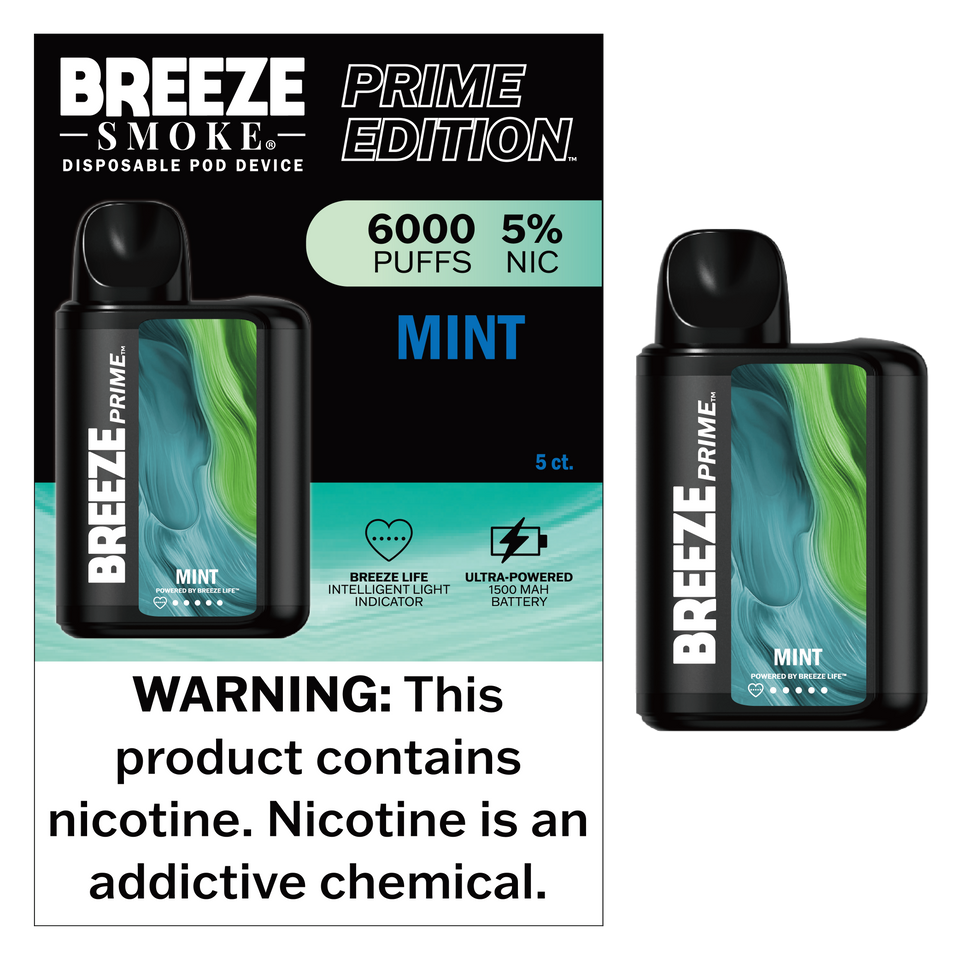 Breeze Smoke Prime Edition 6000 Puff Disposable Vape Device