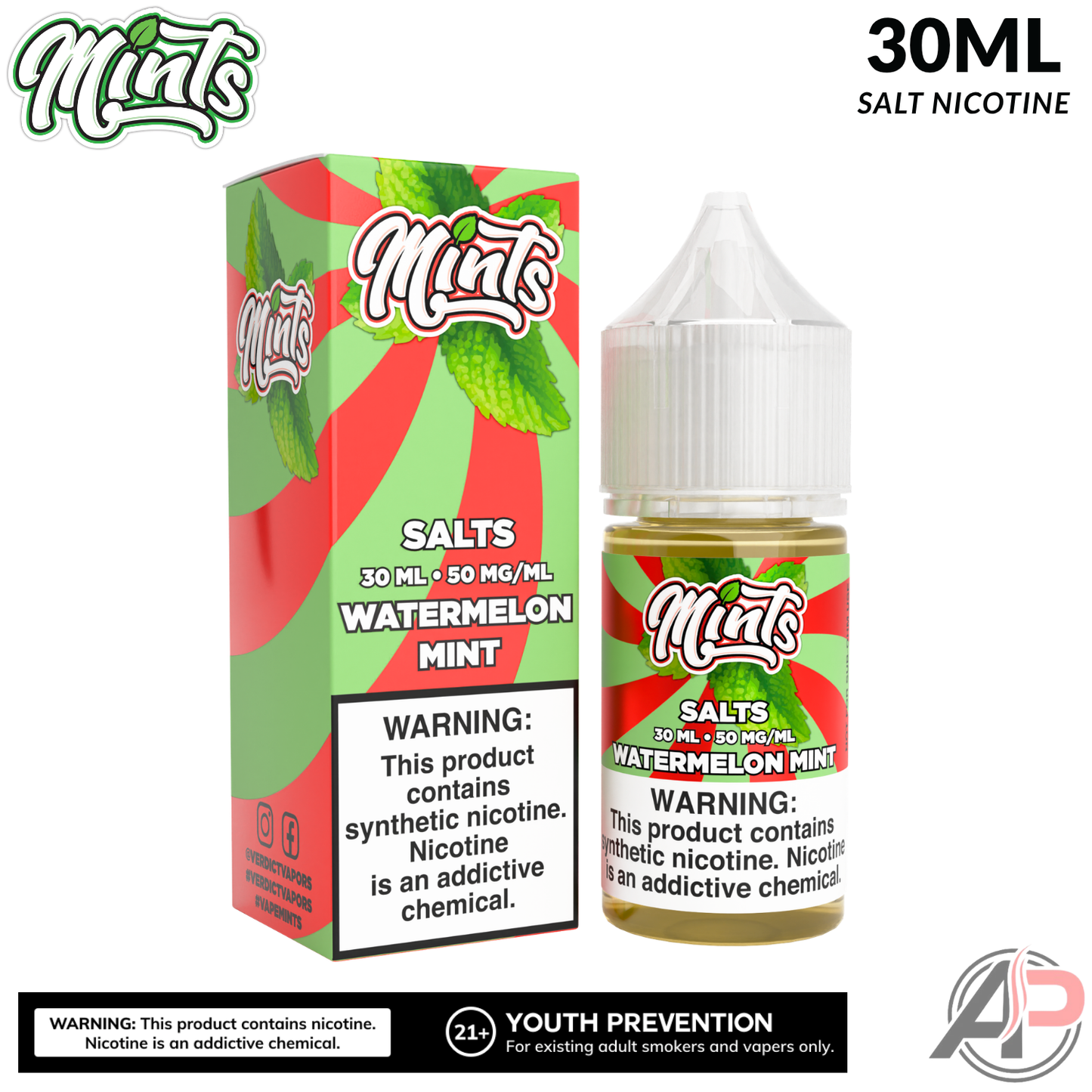 Mints Vape Co Watermelon Mint Salt Nicotine 30mL