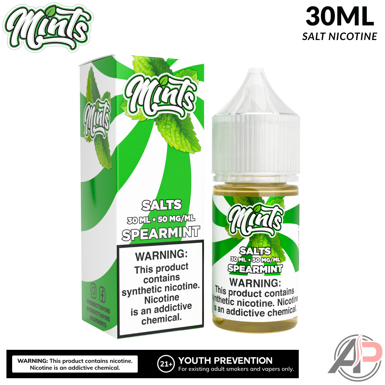 Mints Vape Co Spearmint Salt Nicotine 30mL
