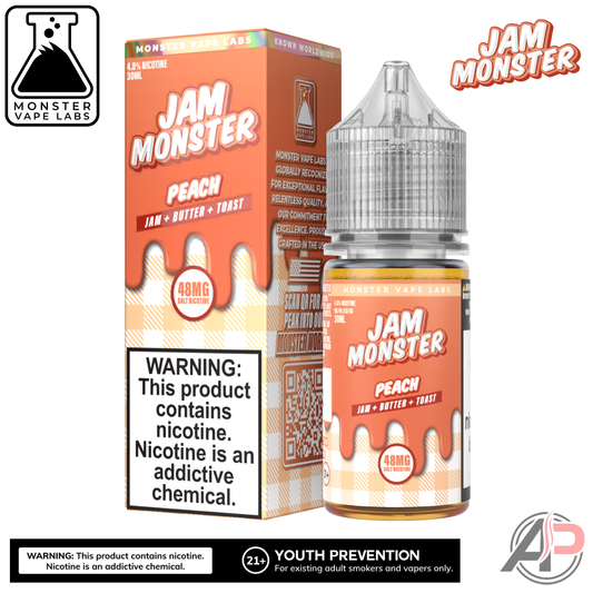 Peach Salt Nicotine By Jam Monster Vape Labs 30mL