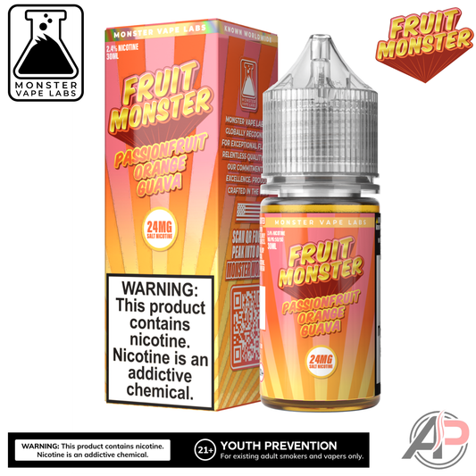 Passionfruit Orange Guava Salt Nicotine By Fruit Monster Vape Labs 30mL