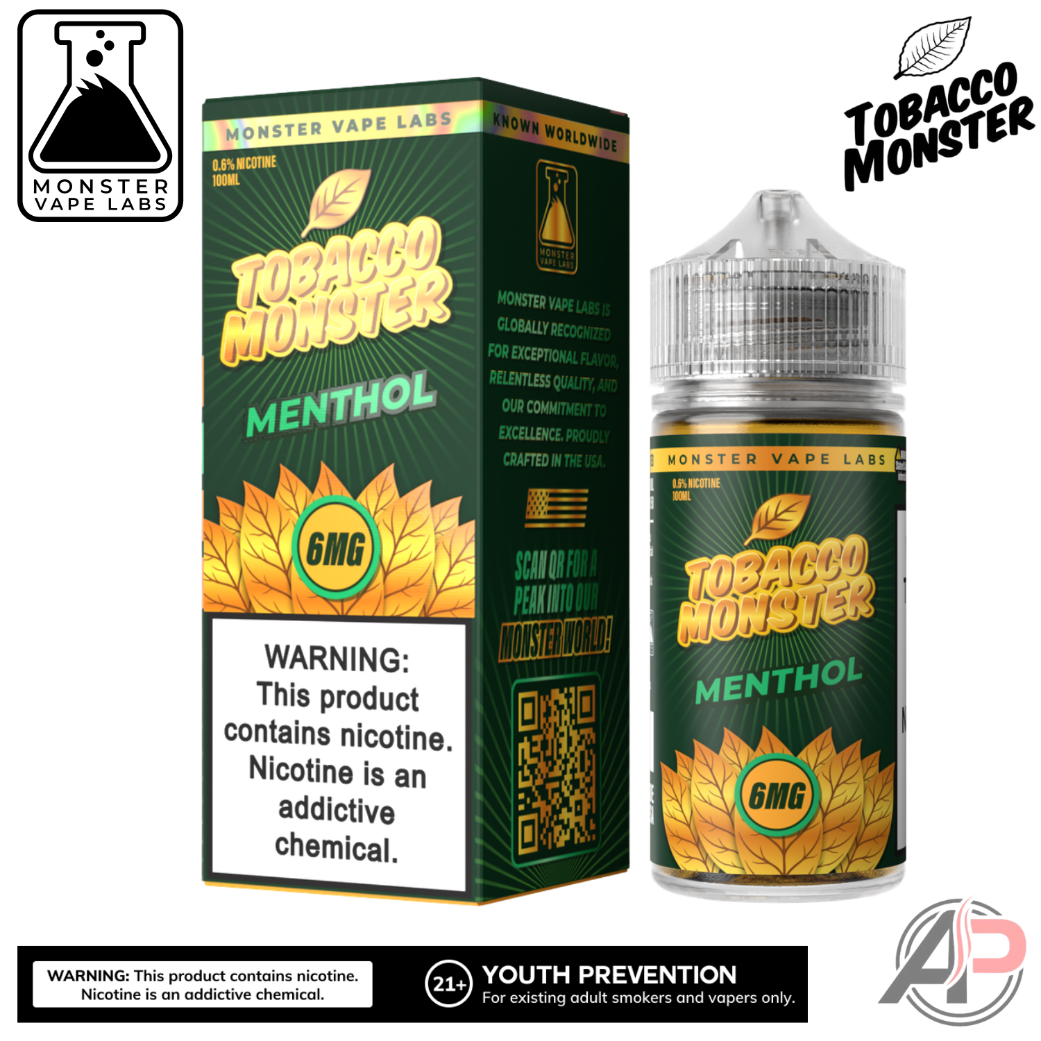 Menthol E-Liquid By Tobacco Monster Vape Labs 100mL