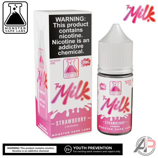 The Milk Strawberry Salt Nicotine By Monster Vape Labs 30mL