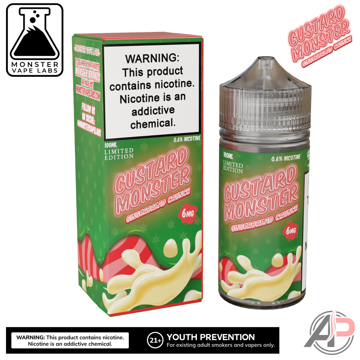 Gingerbread Crunch E-Liquid By Custard Monster Vape Labs 100mL