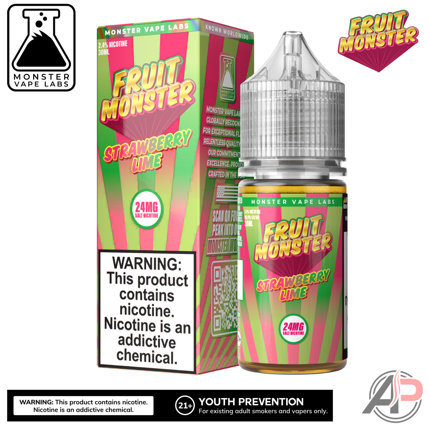 Strawberry Lime Salt Nicotine By Fruit Monster Vape Labs 30mL