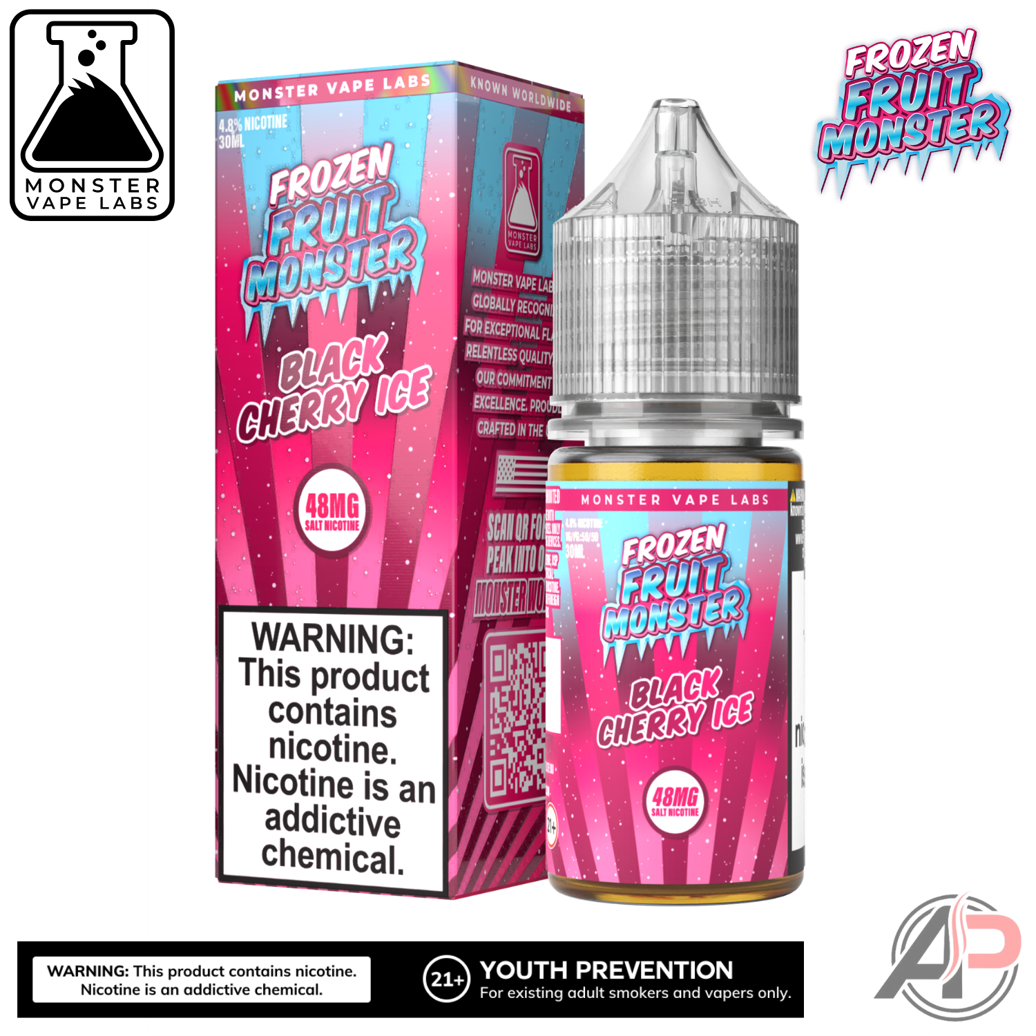 Black Cherry Ice Salt Nicotine By Frozen Fruit Monster Vape Labs 30mL ...