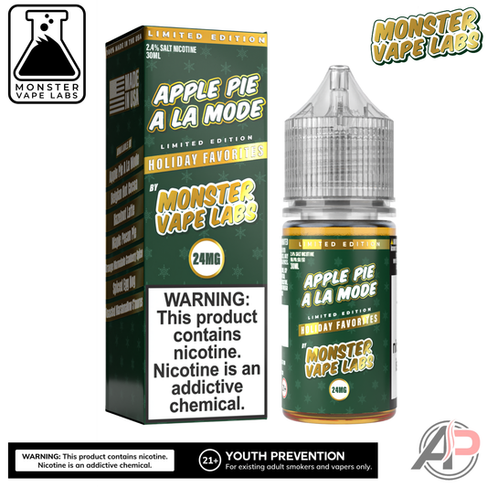 Apple Pie A La Mode Salt Nicotine By Holiday Monster Vape Labs 30mL