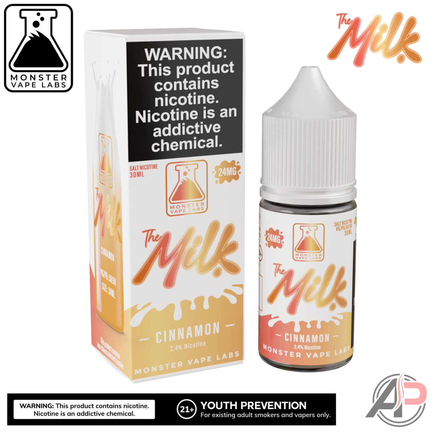 The Milk Cinnamon Salt Nicotine By Monster Vape Labs 30mL
