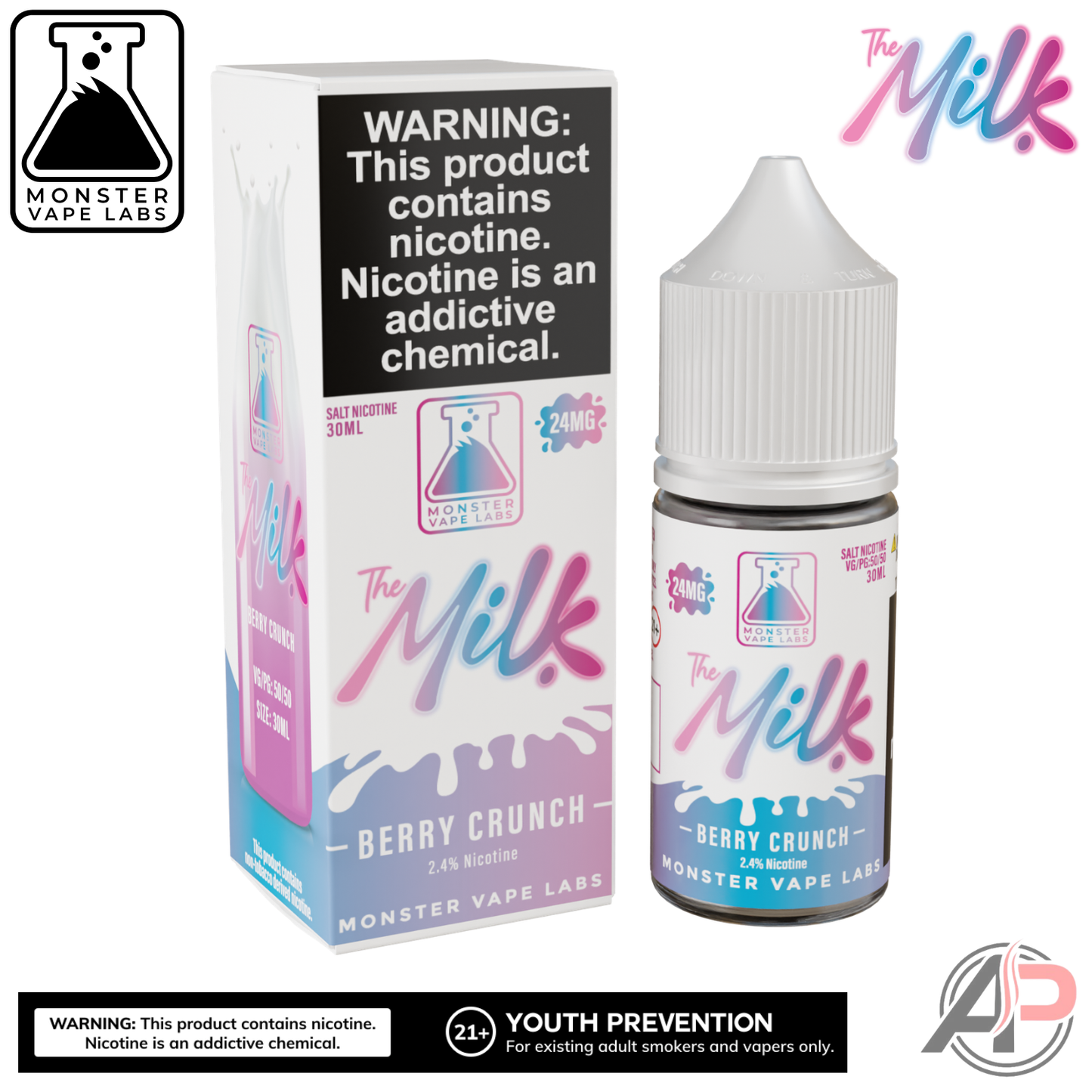 The Milk Berry Crunch Salt Nicotine By Monster Vape Labs 30mL