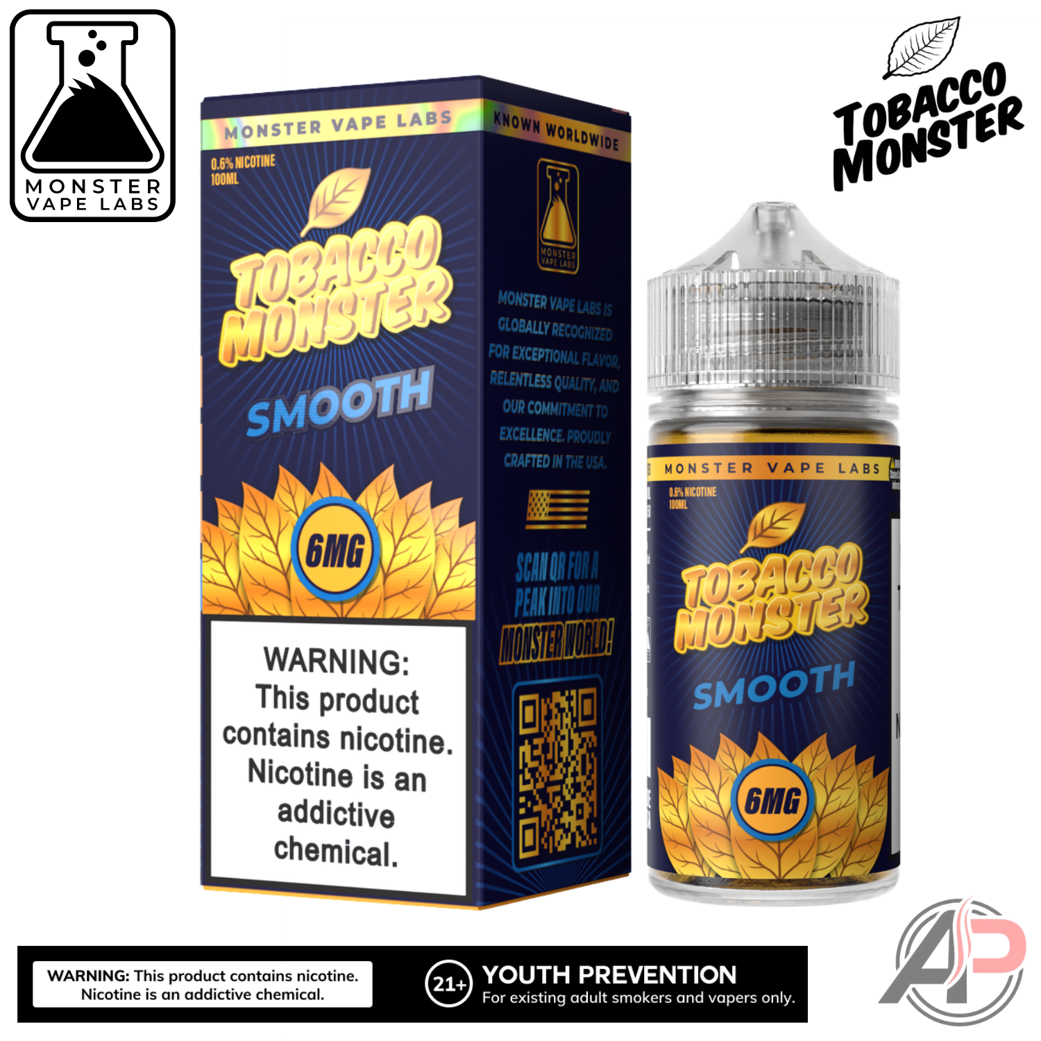 Smooth Tobacco E-Liquid By Tobacco Monster Vape Labs 100mL