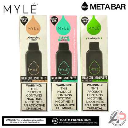 Myle Meta Bar Vape 2500 Puffs Vape Disposable Device
