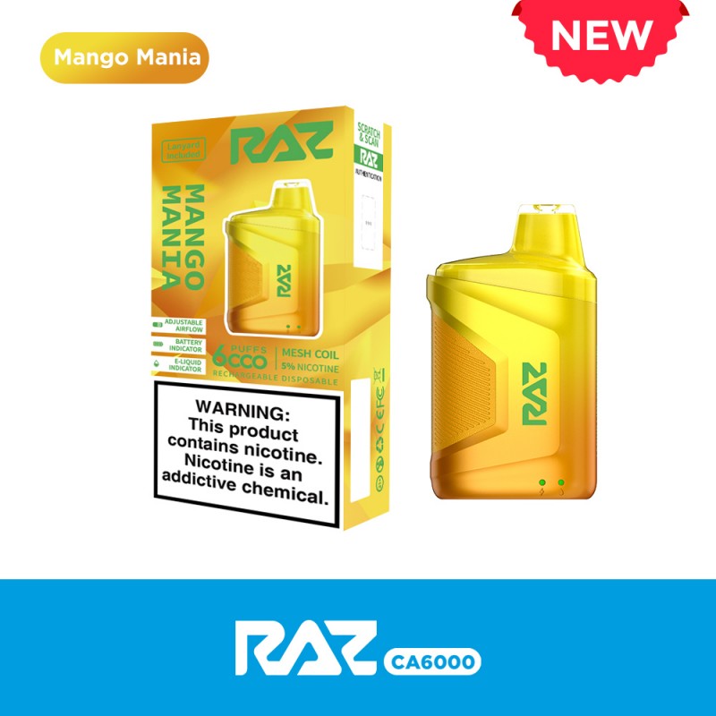 Raz CA6000 Vape 6K Puffs All Flavors Apvs Raz CA6000 Vape 6K Puffs All Flavors Apvs