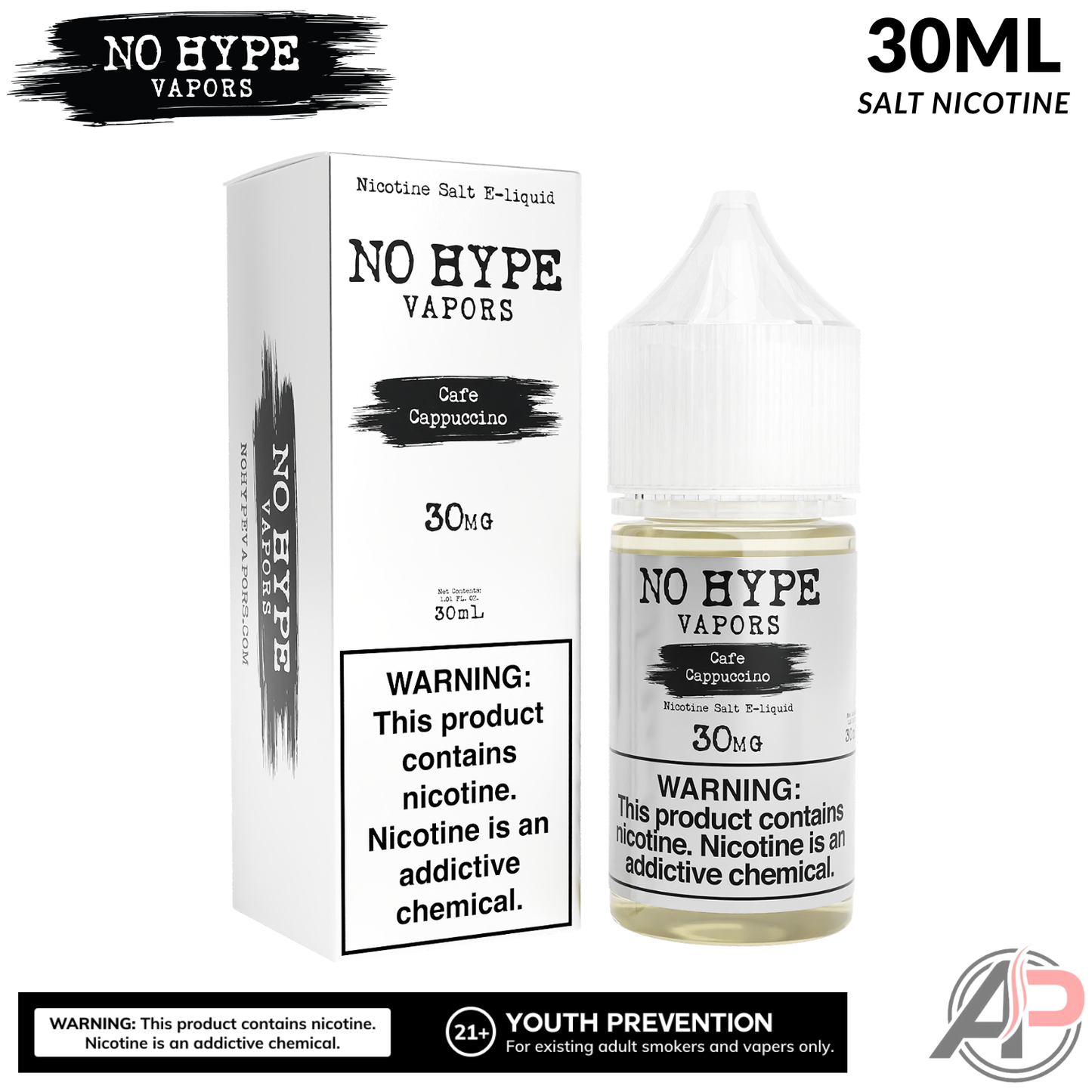 No Hype Vapors Cafe Cappuccino Salt Nicotine 30mL