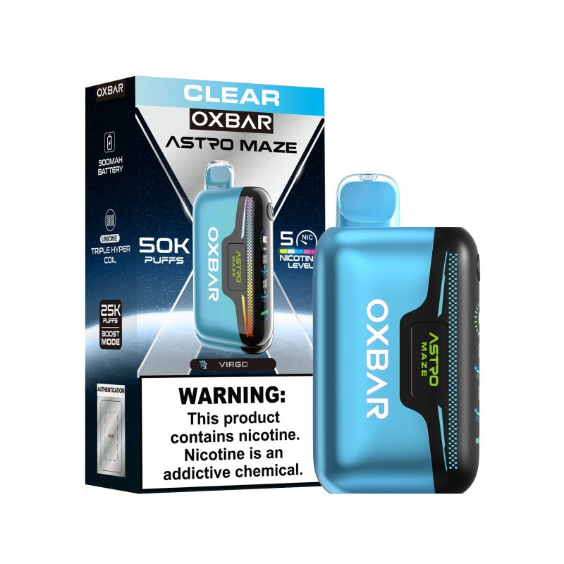 Oxbar Astro Maze 50K Disposable Vape Device Clear