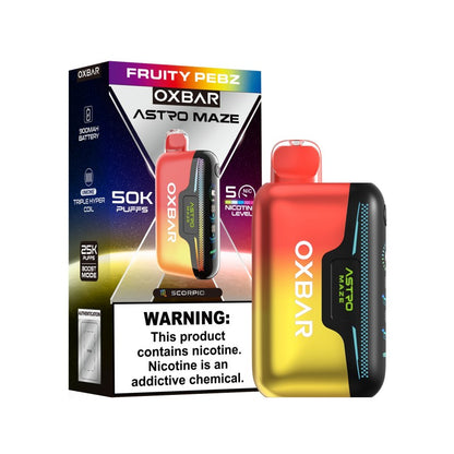 Oxbar Astro Maze 50K Disposable Vape Device Fruity Pebz