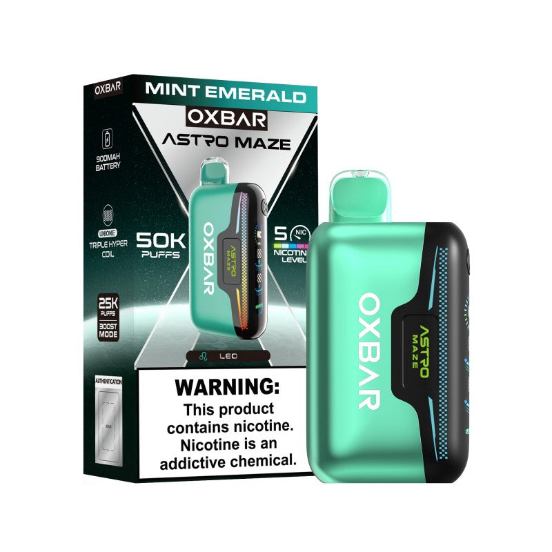 Oxbar Astro Maze 50K Disposable Vape Device Mint Emerald