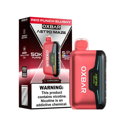 Oxbar Astro Maze 50K Disposable Vape Device Red Punch Slushy