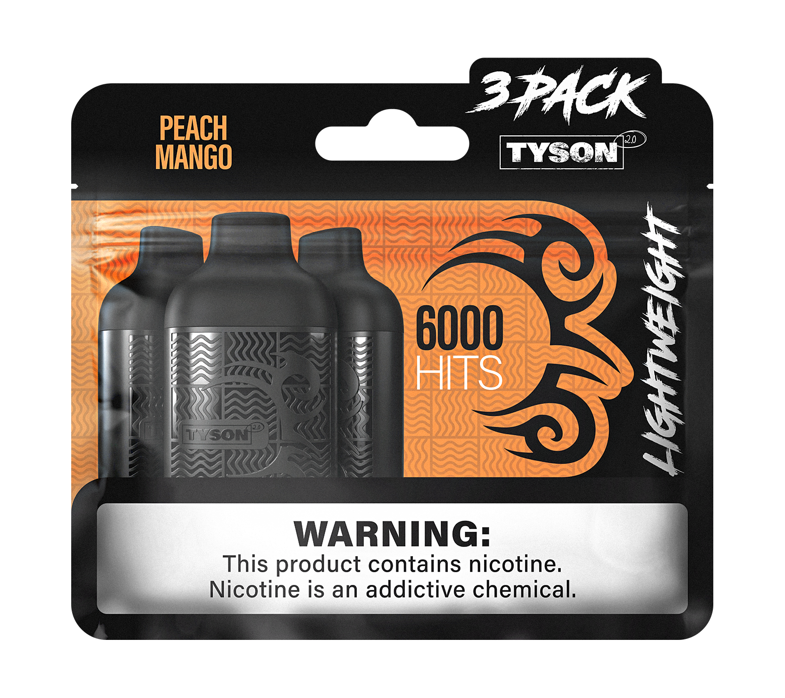 Tyson 2.0 Lightweight 6000 Puffs Disposable Vape Device 3 Pack