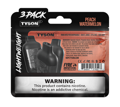 Tyson 2.0 Lightweight 6000 Puffs Disposable Vape Device 3 Pack