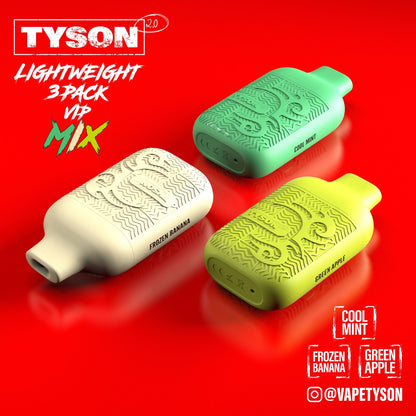 Tyson 2.0 Lightweight 6000 Puffs Disposable Vape Device 3 Pack