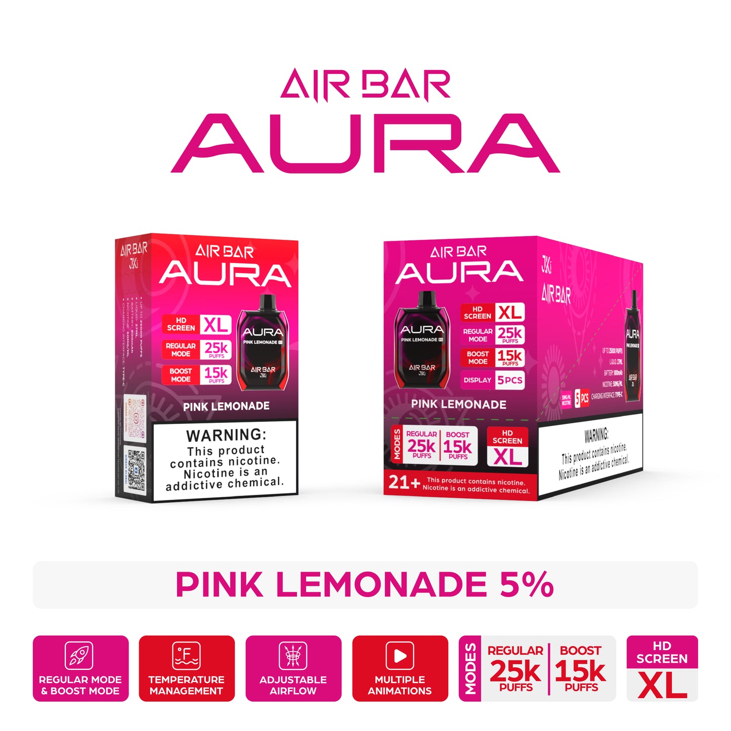 Air Bar Aura 25000 Puffs Disposable Vape Device