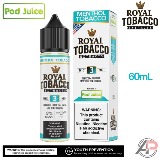 Pod Juice Royal Tobacco Extracts Menthol Tobacco E-Liquid 60mL