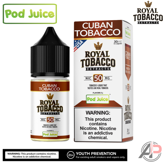 Pod Juice Royal Tobacco Extracts Cuban Tobacco Salt Nicotine 30mL