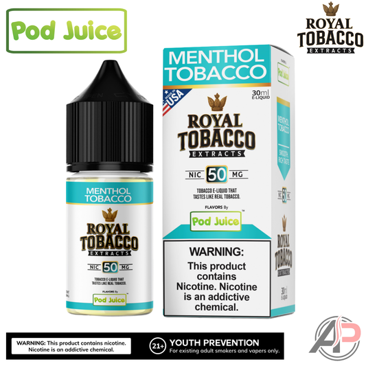 Pod Juice Royal Tobacco Extracts Menthol Tobacco Salt Nicotine 30mL