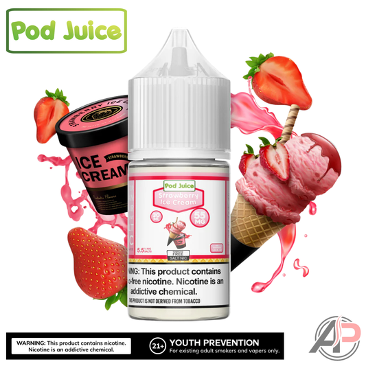 Pod Juice Strawberry Ice Cream Salt Nicotine 30mL