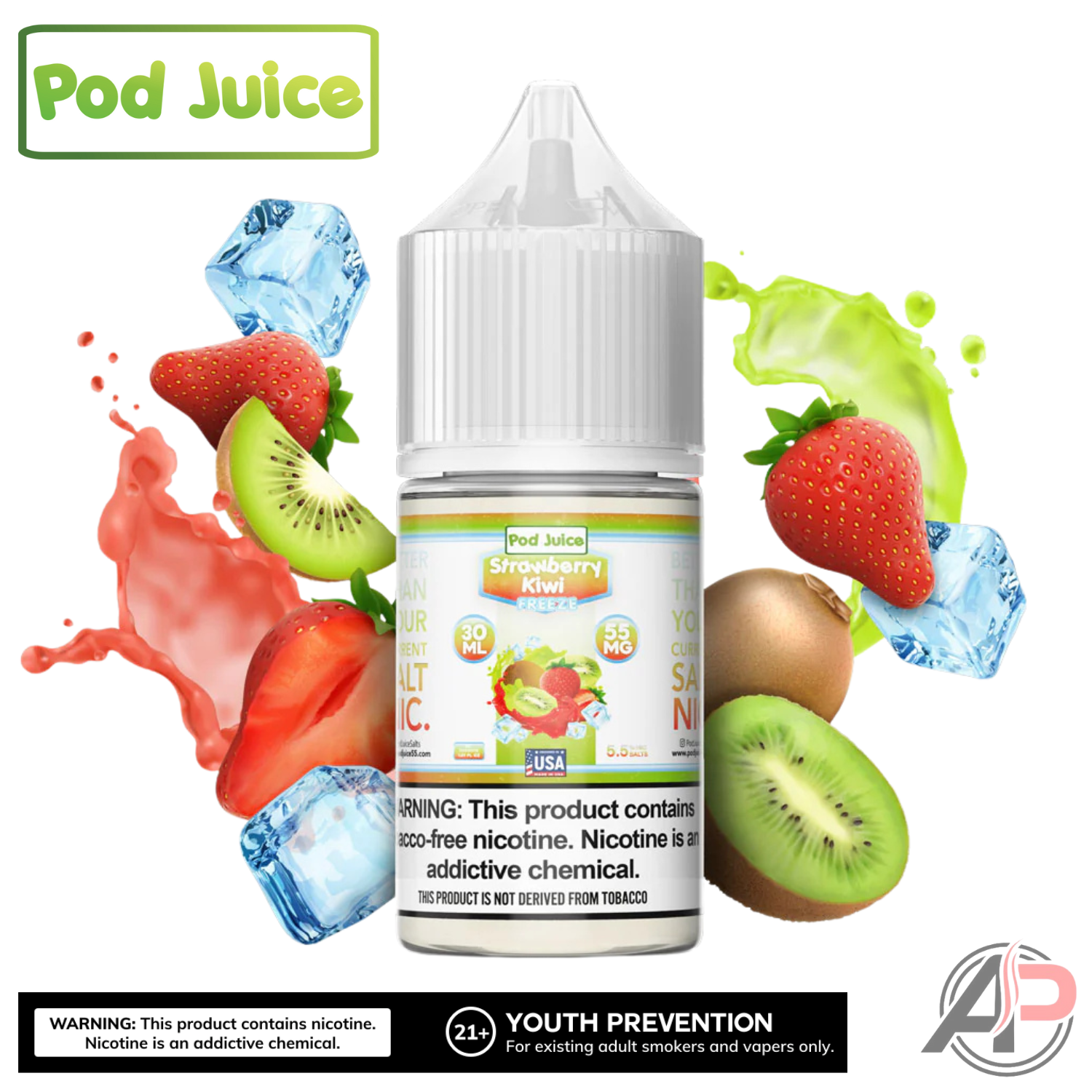 Pod Juice Strawberry Kiwi Freeze Salt Nicotine 30mL