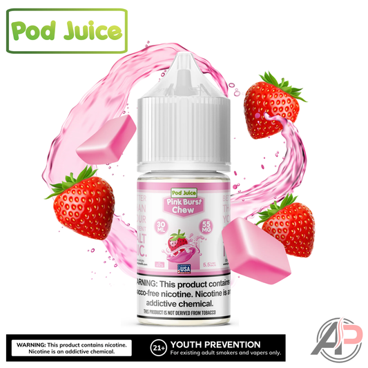 Pod Juice Pink Burst Chew Salt Nicotine 30mL