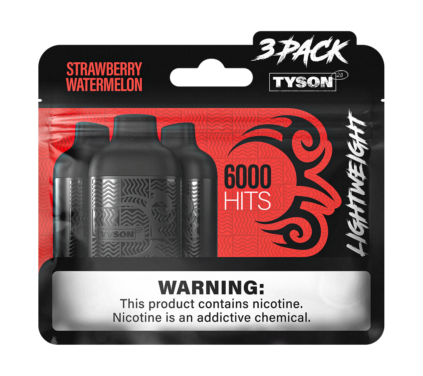 Tyson 2.0 Lightweight 6000 Puffs Disposable Vape Device 3 Pack