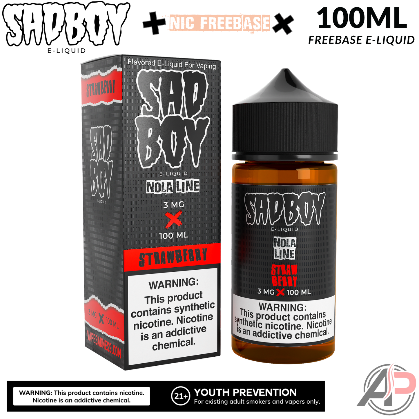 Sadboy Strawberry E-Liquid 100mL
