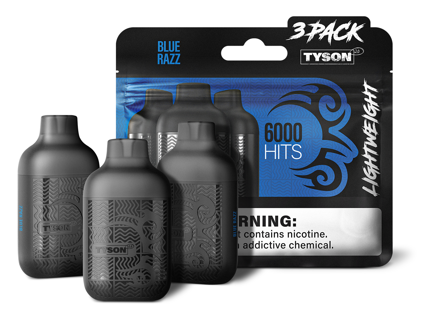 Tyson 2.0 Lightweight 6000 Puffs Disposable Vape Device 3 Pack