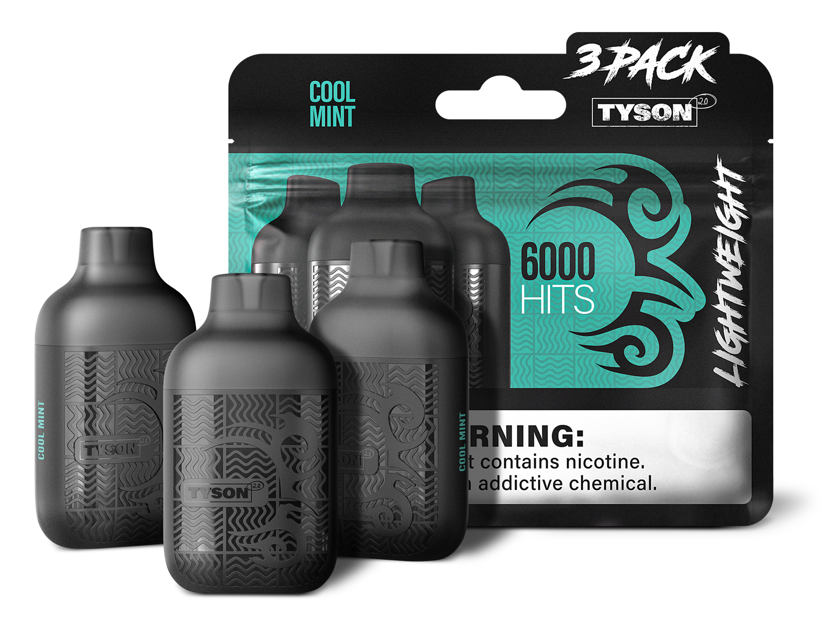 Tyson 2.0 Lightweight 6000 Puffs Disposable Vape Device 3 Pack